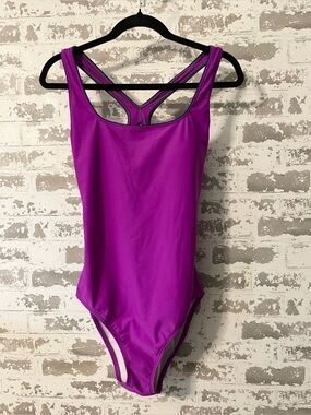 Speedo One Piece Swimsuit Size 14 Magenta performance Lap Swim Racerback